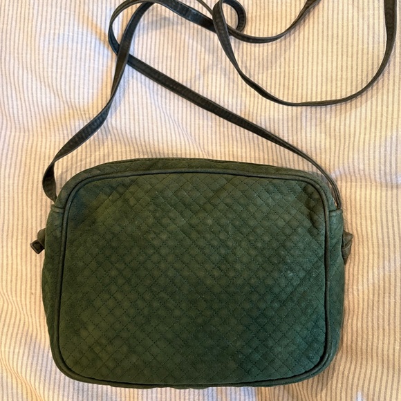 Bottega Veneta Vintage Suede Camera Bag in Dark Green